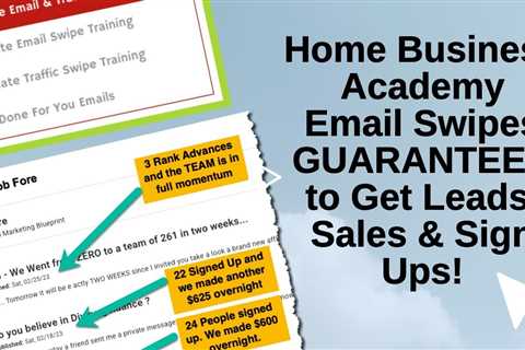 Home Business Academy Email Swipes - GUARANTEED to Generate Traffic, Leads, Sales and Sign Ups