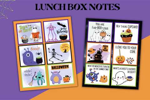 Printable Halloween Lunch Box Notes and Jokes for Kids